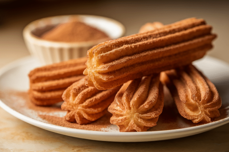 Churros in friggitrice ad aria con zucchero e cannella